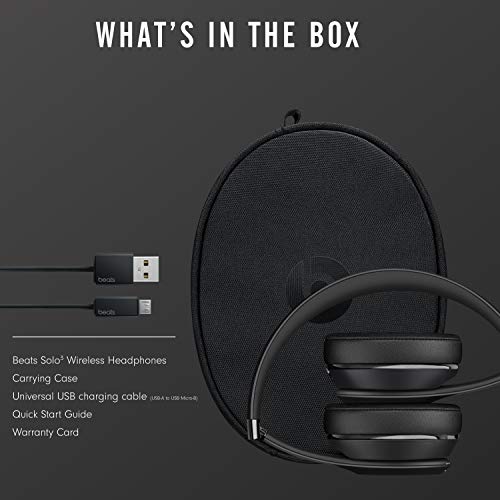 Beats Solo3 Wireless On-Ear Headphones - Apple W1 Headphone Chip, Class 1 Bluetooth, 40 Hours of Listening Time, Built-in Microphone - Red