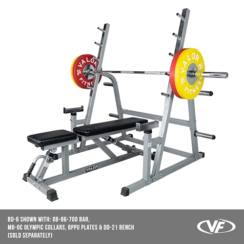 Valor Fitness Bench Press and Squat Rack Combo Half Power Cage w/ Adjustable Spotter Arms