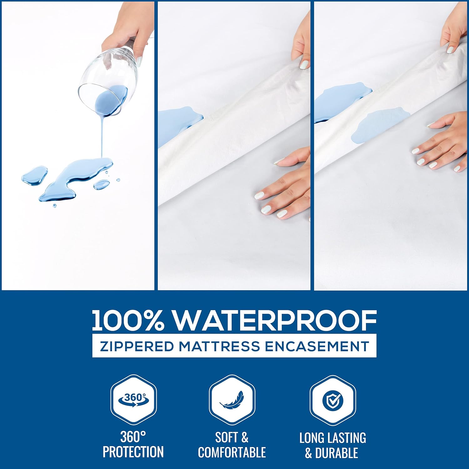 Utopia Bedding Zippered Mattress Encasement Twin XL, 100% Waterproof Mattress Protector, Absorbent, Six-Sided Mattress Cover