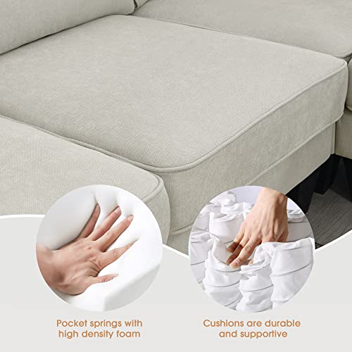 Sectional Couch-108 Modern U Shape Sectional Sofa, 7 Seat Modular Sectional Sofa with 3 Pillows, for Living Room, Apartment, Office