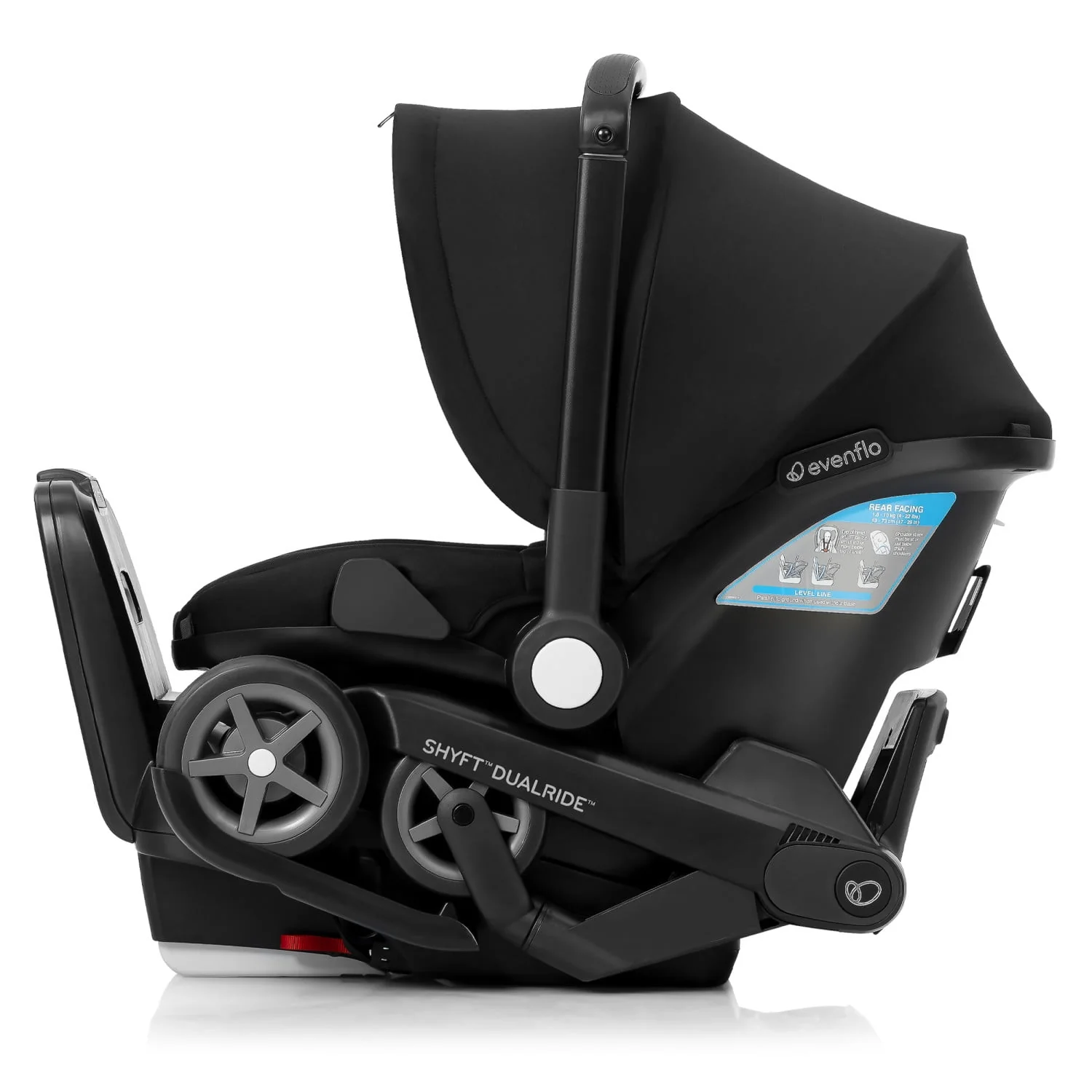 Evenflo Shyft DualRide Infant Car Seat and Stroller Combo (Beaufort Black), Unisex