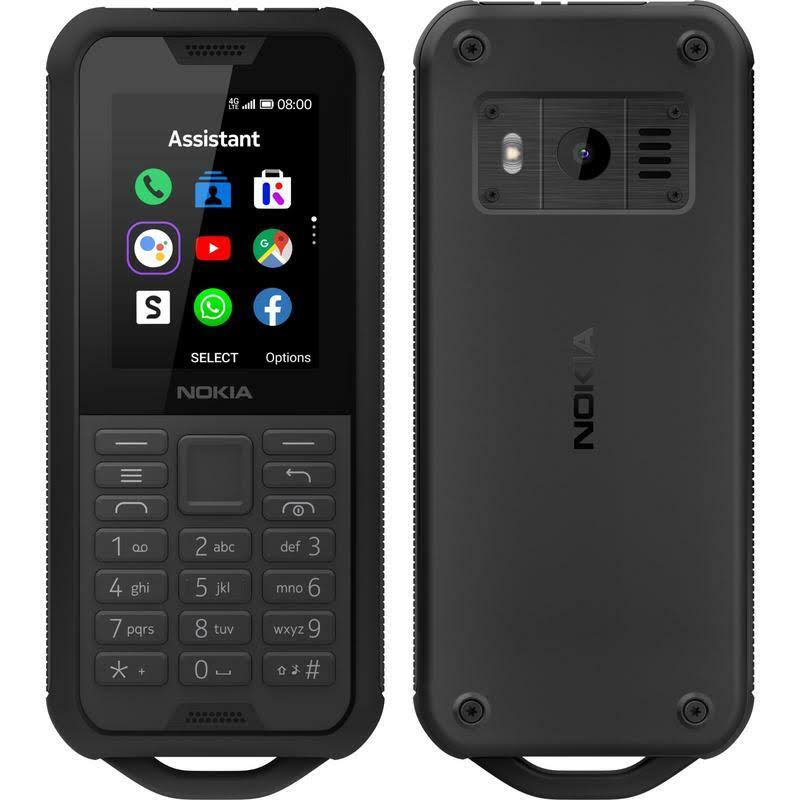 Nokia 800 4G Tough Black- 2.4& Screen, Internal Memory 4GB EXP Memory Upto 32GB,KaiOS,Qualcomm 205 Mobile Platform, 2MP Rear Cam