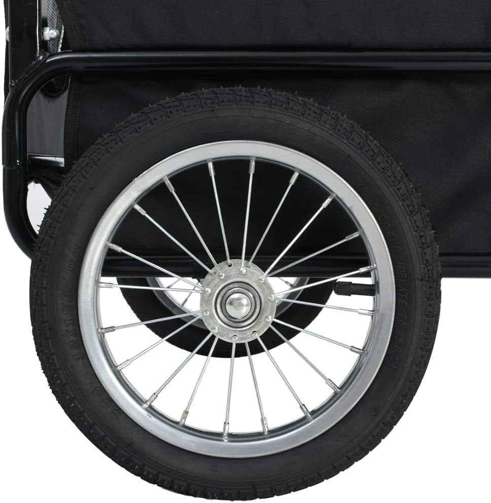 2 in 1 Dog Bike Trailer and Jogging Stroller | Folding Pet Stroller Bicycle Carrier | Foldable Dog Cart for Bicycle | Pet Wagon Cargo Carrier and Jogger for Small and Medium Pet | Red and Black