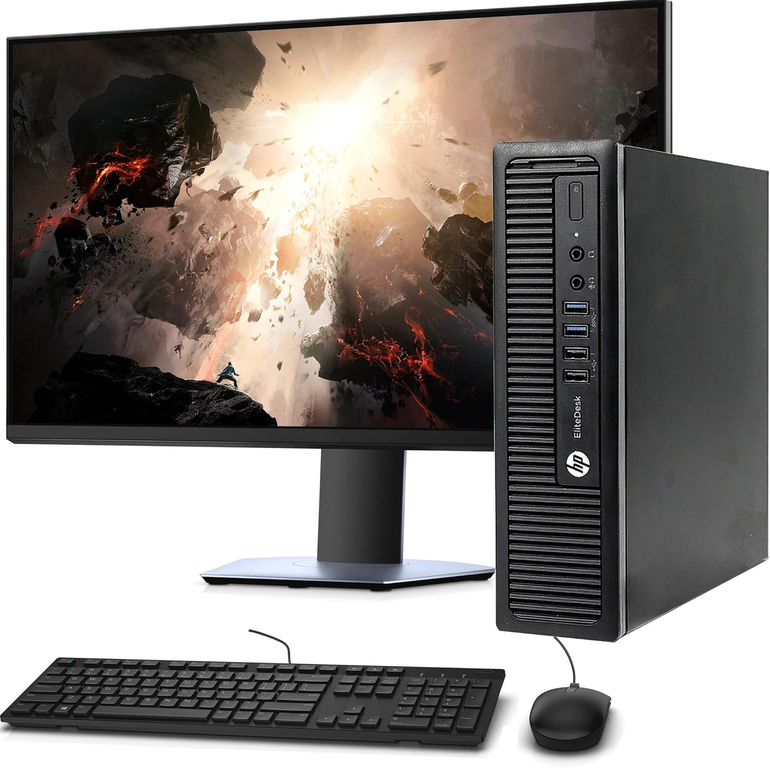 HP 800 G1 Ultra Small Desktop Computer PC, Intel Core i5 Processor, 8GB Ram, 120GB SSD, 500GB HDD, HP 22 Inch Monitor,WIFI & Bluetooth, 16GB Flash Drive, Windows 10 Pro (Renewed