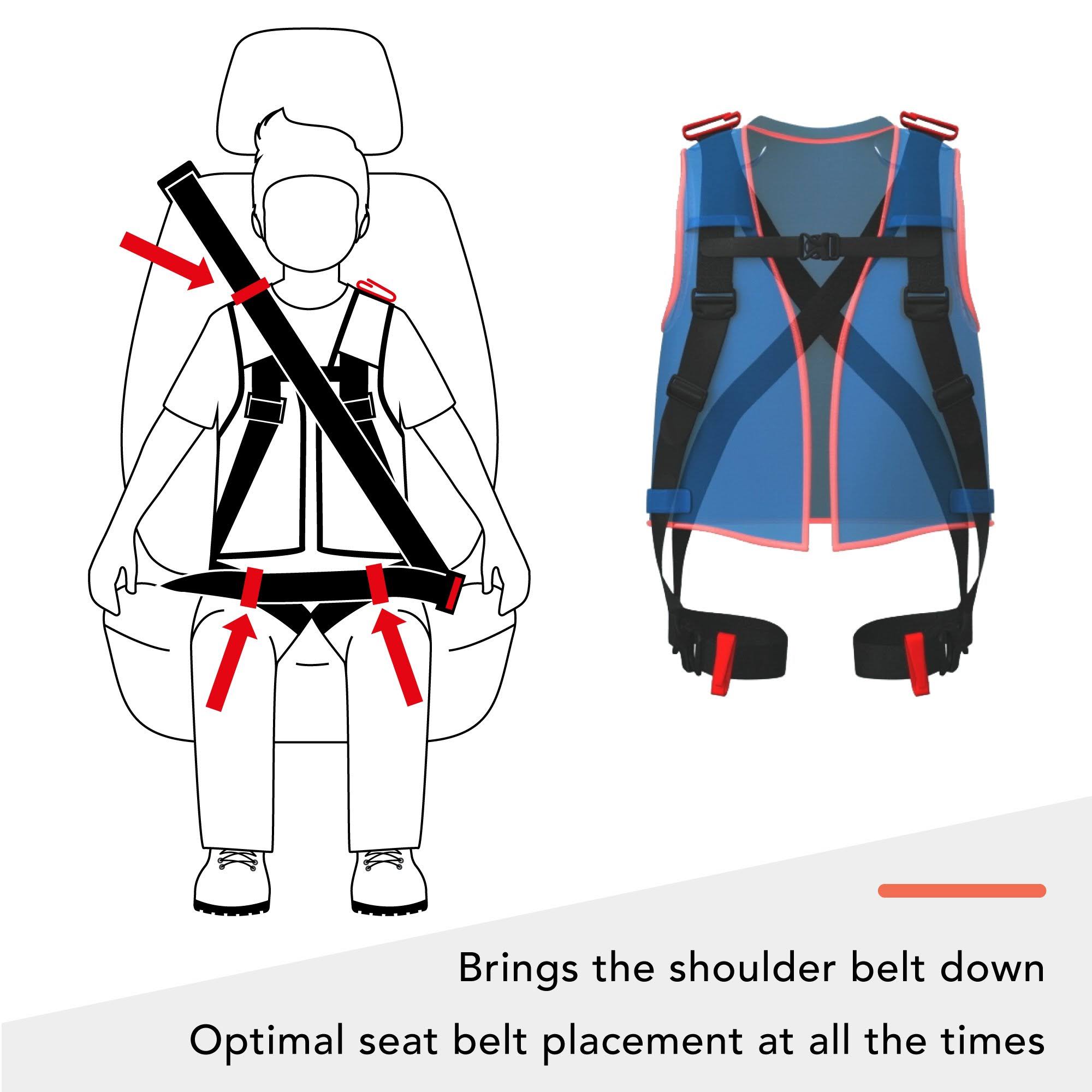 Whizrider Small Portable Car Seat in Blue/Red