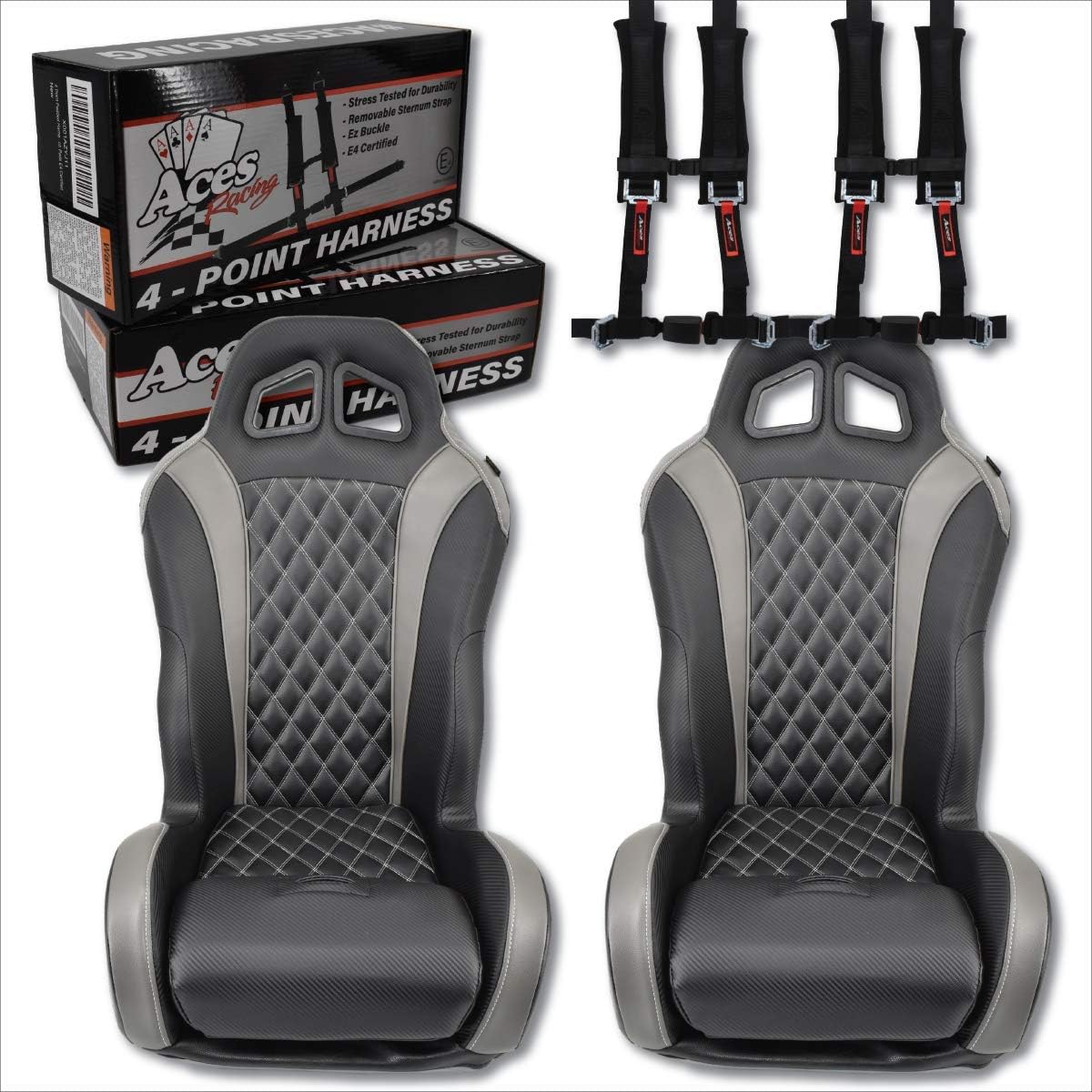 Polaris RZR Suspension Seats ((Apex) Front/Rear Bench Seat, Black)