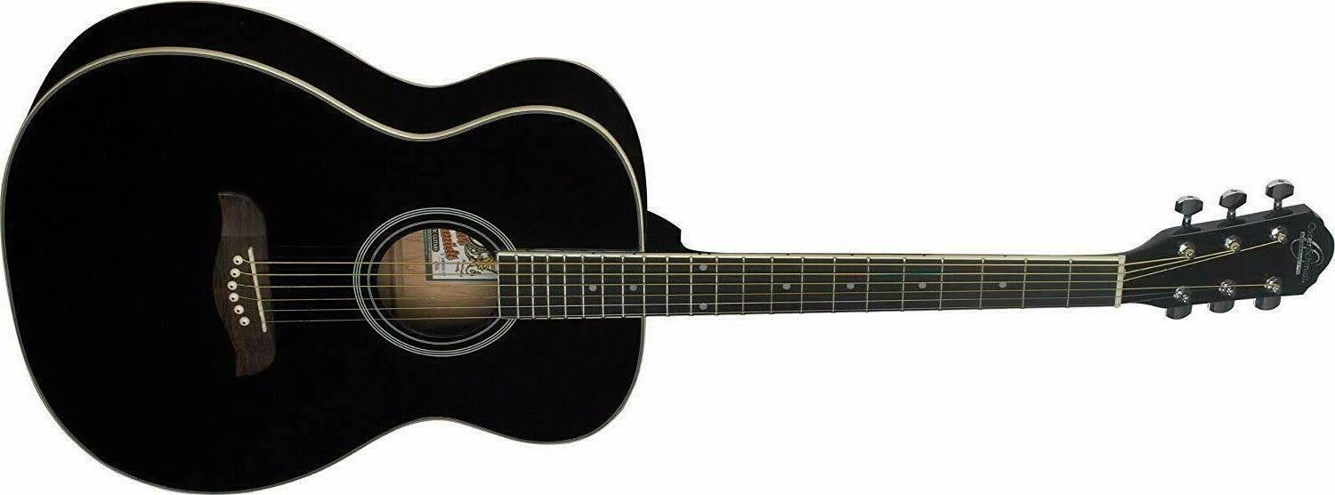 Oscar Schmidt OAB-A Auditorium Acoustic Guitar. Black