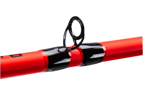 Lew's MACH Smash Baitcast Reel and Fishing Rod Combo, IM6 Graphite Blank Fishing Rod, Split Grip Winn Dri-Tac Handle, Fluorescent Red