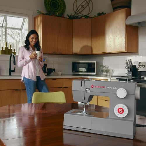 SINGER Heavy Duty 4423 High Speed Sewing Machine with Accessory Kit | Strong Motor With Enhanced Piercing Power, 97 Stitch Applications, Full Metal frame, 1-step Buttonhole & LED Light