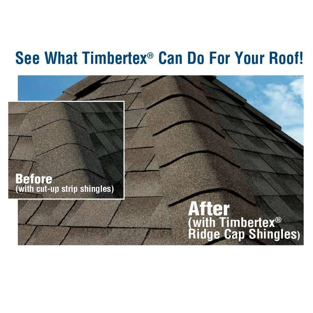 GAF Timbertex Stone Wood Double-Layer Hip and Ridge Cap Roofing Shingles (20 Lin. ft. per Bundle) (30-Pieces)