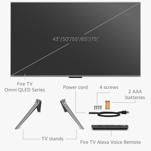 Amazon Fire TV 75" Omni QLED Series 4K UHD smart TV, Dolby Vision IQ, Fire TV Ambient Experience, local dimming, hands-free with Alexa