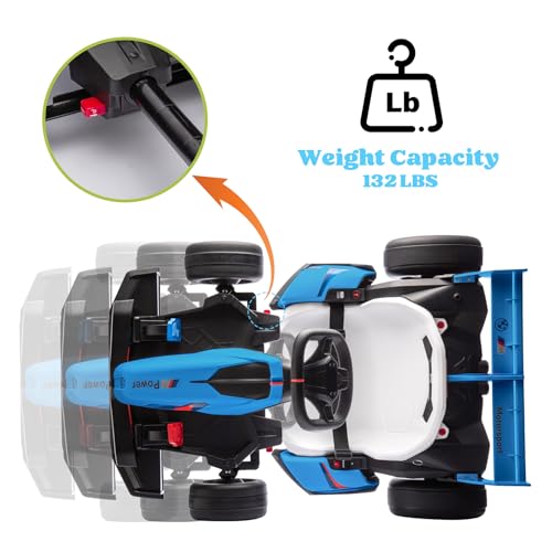 36V Electric Go Kart for Kids, Licensed BMW Battery Powered Drift Racing Go Kart, 7.5 MPH Drift Kart with Dual 300W Powerful Motor, Kids Race Pedal Go Karting Car w/Adjustable Speed, White