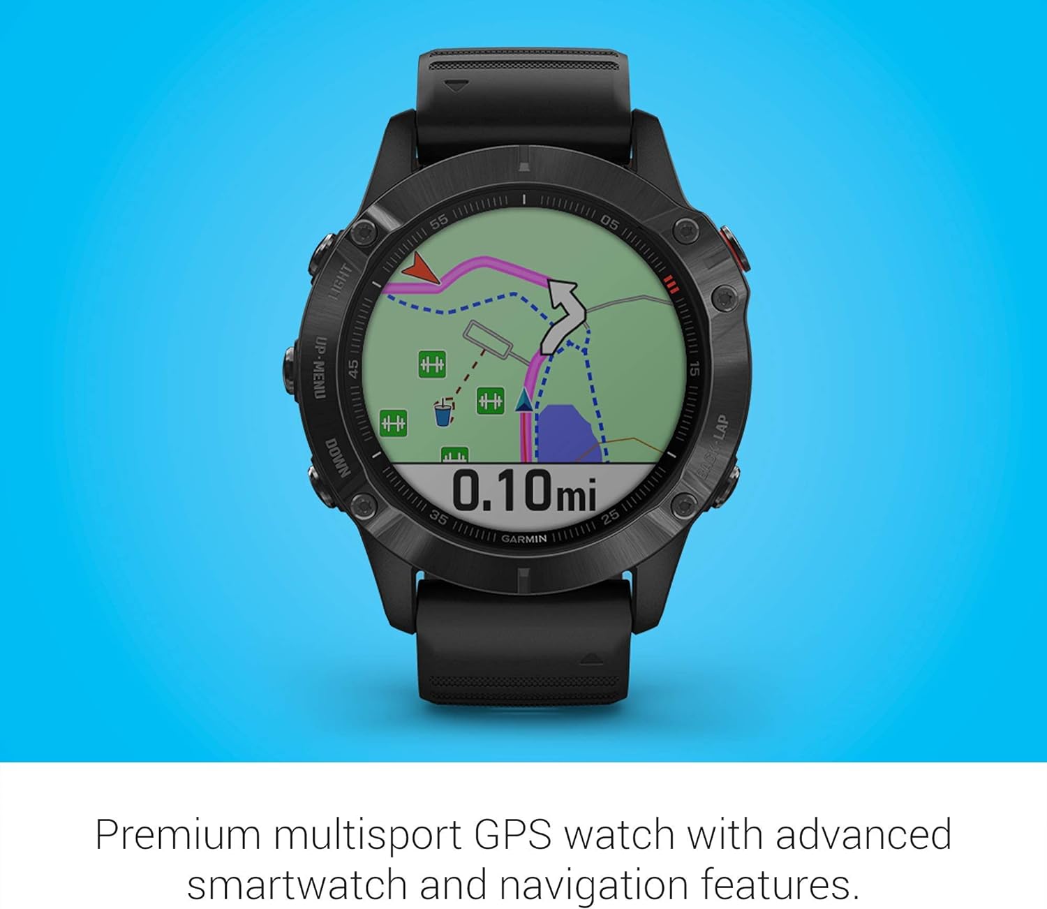Garmin Fenix 6 Pro, Premium Multisport GPS Watch, Features Mapping, Music, Grade-Adjusted Pace Guidance and Pulse Ox Sensors, Black (Renewed)