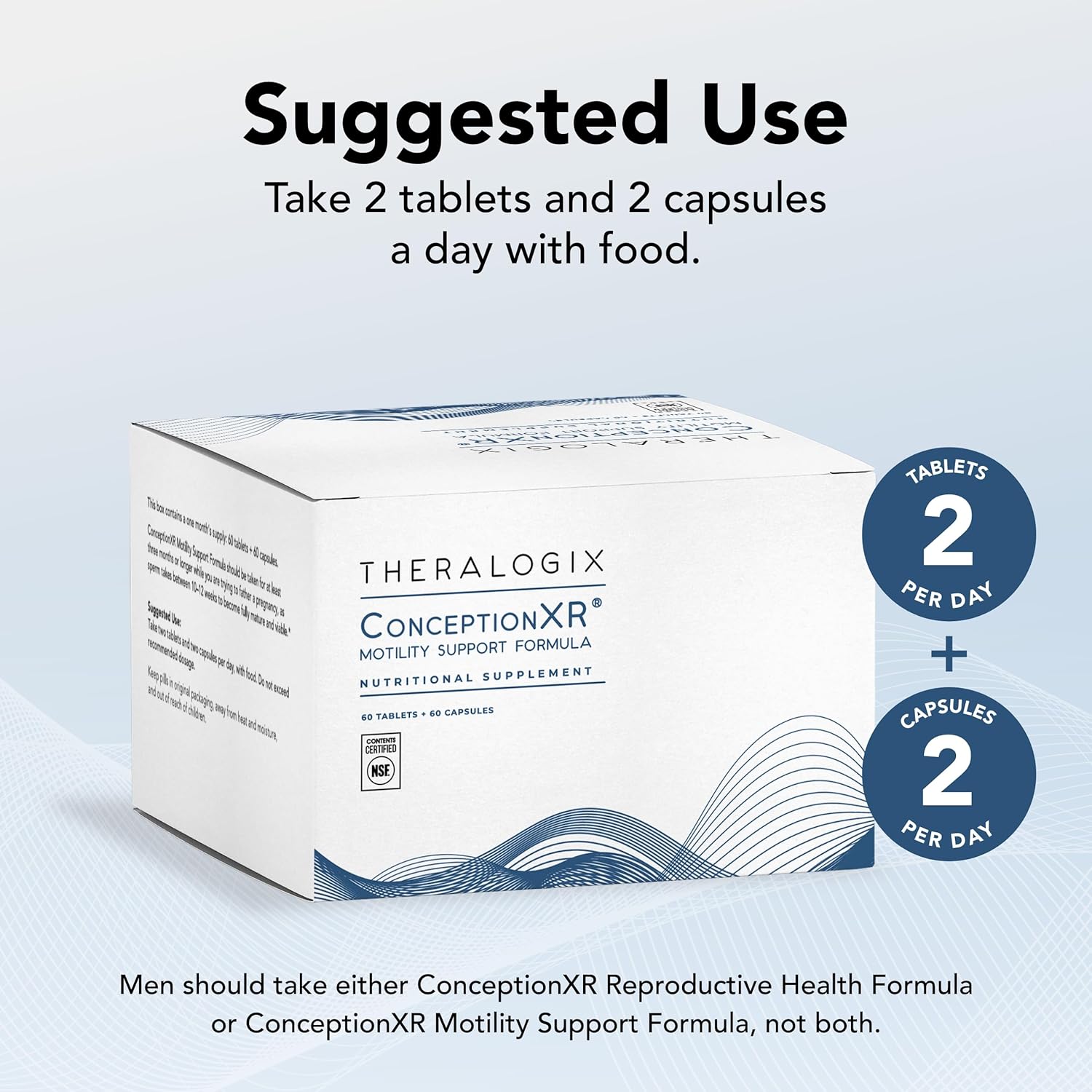 Theralogix ConceptionXR Motility Support Formula - Men's Preconception Vitamins for Fertility Support - Male Fertility Supplements for Sperm Health* - NSF Certified - 60 Tabs + 60 Caps (30-Day Supply)