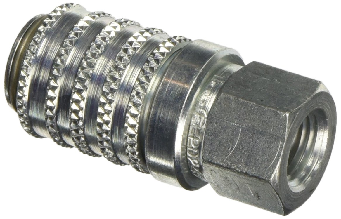 Parker Hannifin PD222 Series PD Steel Test Port and Diagnostic Equipment Quick Coupler with Female Pipe Thread, 1/8" Body Size, 1/8"-27 NPTF Thread Size, 1.67" Length Pack of 2