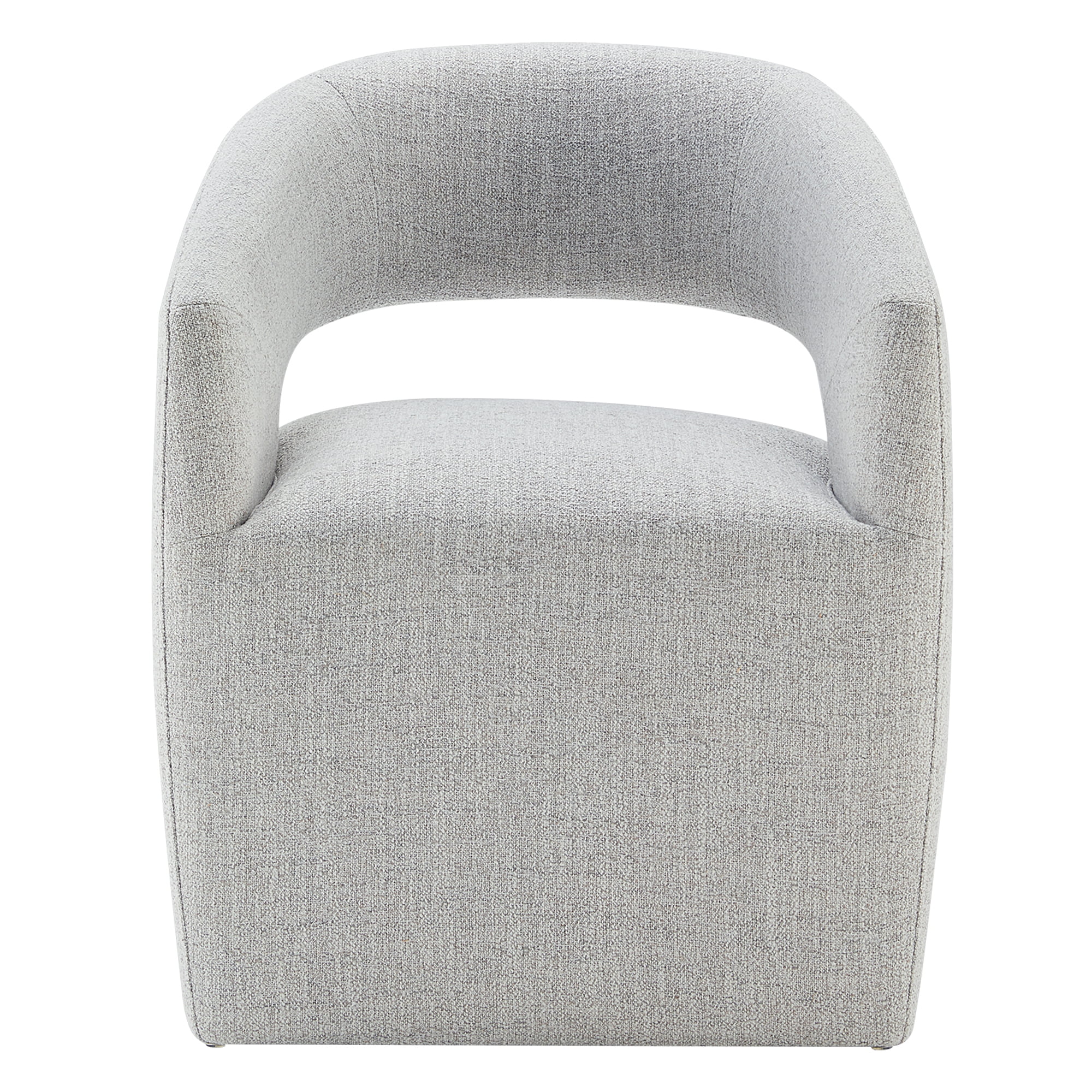 CHITA Modern Dining Chair with Caster Wheels & Open Back, Upholstered Dining Room Chairs, Fabric in Cloud