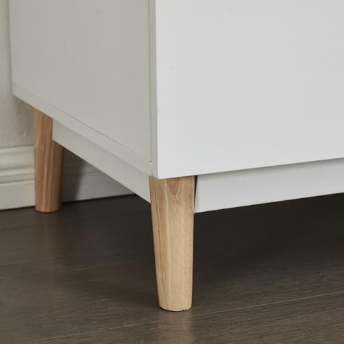 Armoire Wardrobe Closet Wood: 2 Drawers 2 Door Wardrobe Cabinet White with Large Capacity with Hanging Rod Handles for Bedroom Tall Armoire Storage Cabinet 31.5" L x 20.3" W x 74" H