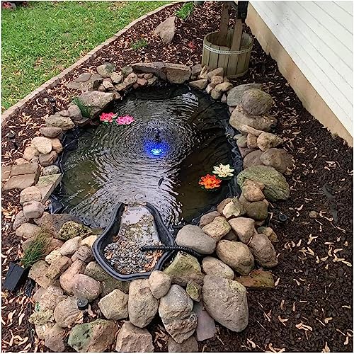 Black HDPE Exterior Pond Liner, Thickness 0.13MM Garden Fish Pond Preformed Liners Membrane, Flexible Foldable & UV Resistant,Black,10x10m