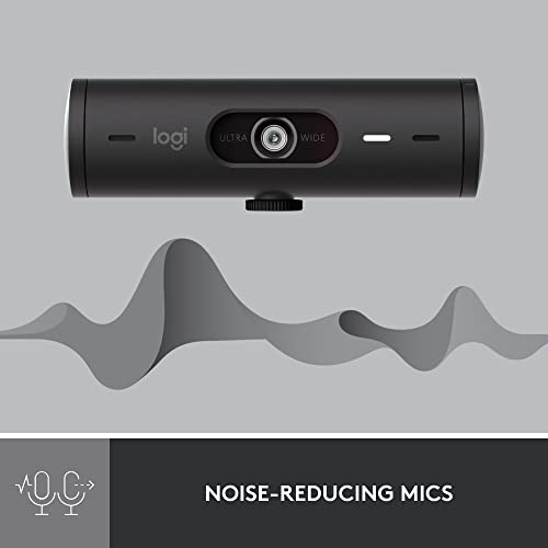 Logitech Brio 500 Full HD Webcam with Auto Light Correction,Show Mode, Dual Noise Reduction Mics, Webcam Privacy Cover, Works with Microsoft Teams, Google Meet, Zoom, USB-C Cable - Rose