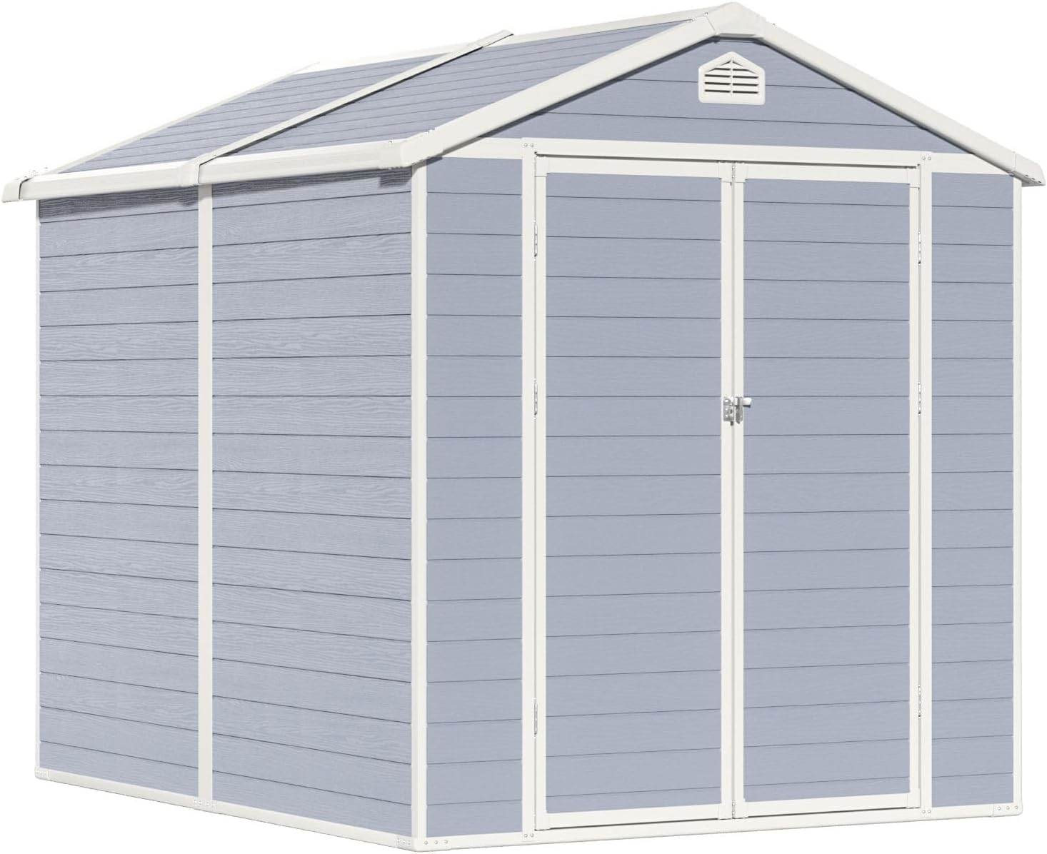 Aoxun 6'x8' Resin Outdoor Storage Shed Utility Tool Shed Storage House, Multi-Purpose Utility Tool House for Backyard, Patio Furniture, and Bikes - Gray