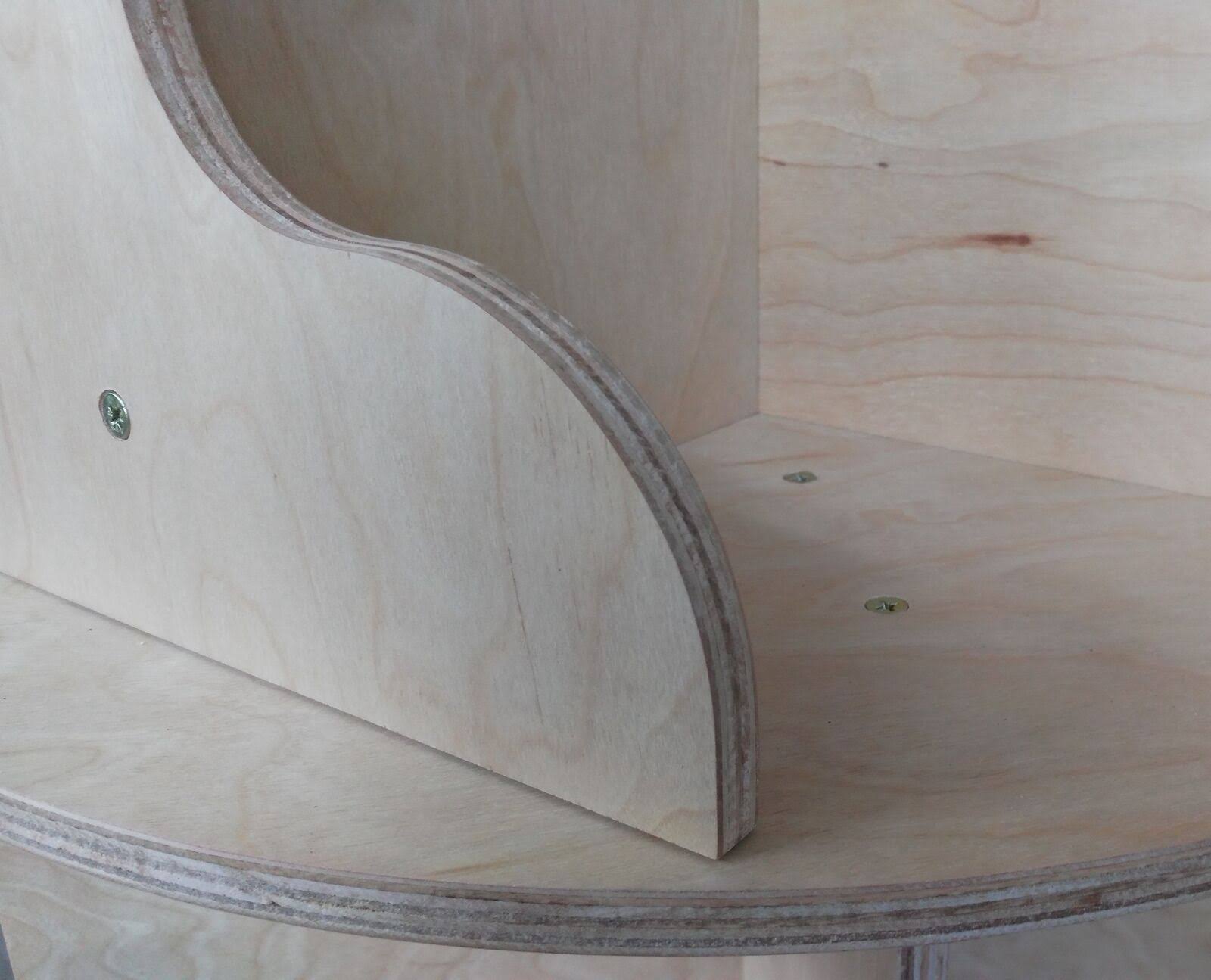 Two-Tier Round Bookshelf Wooden Bookcase Book Read-A-Round, Natural Finish 18540