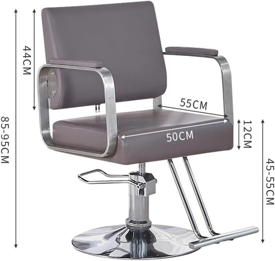 barber chair, Salon Chair for Hair Stylist Stylist Chair with Heavy Duty Hydraulic Pump, 360 Degrees Swivel Spa Beauty Equipment for Hair Stylist Women Man,Grey,A
