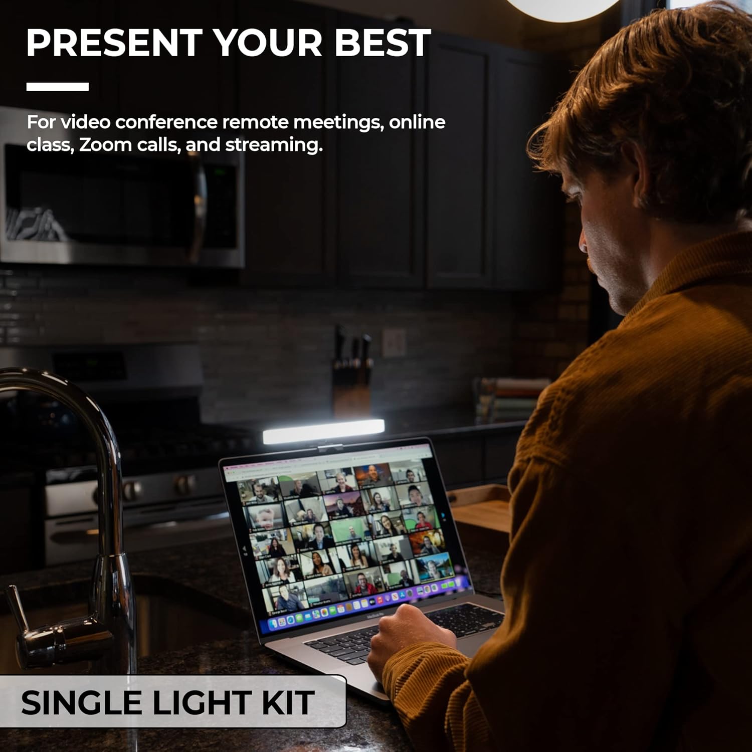 HumanCentric Video Conference Lighting, Webcam Light and Zoom Light for Streaming, Monitor and Laptop Light for Video Conferencing, Remote Work Zoom Lighting for Computer, Powered By USB-C, Single Kit