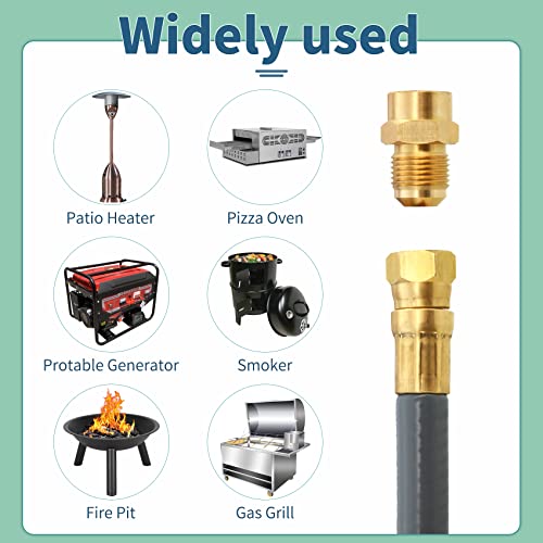 Upgraded 1/2 Inch ID Natural Gas Hose with 3/8 Inch Female Flare by 1/2 Inch Male Flare Adapter, Quick Connect Disconnect, Anti-Cracking for Natural Gas/Propane Equipment …