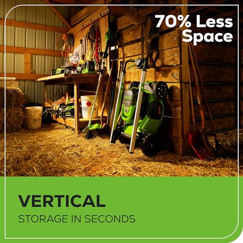 Greenworks 60V 21” Cordless (Self-Propelled) Lawn Mower (LED Lights + Aluminum Handles), 2 x 4.0Ah Batteries and Dual Port Rapid Charger