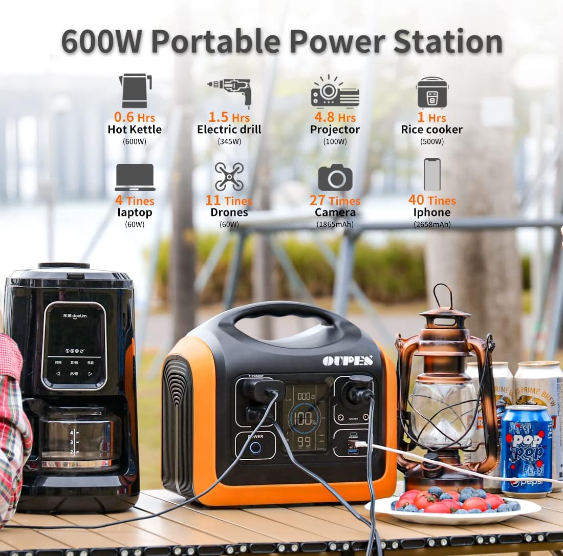 Solar Generator Explorer 1200w, OUPES Portable Power Station 992Wh(2200W Peak) LiFePO4 Power Station Battery Backup, Emergency Generator for Outdoor Camping Home RV
