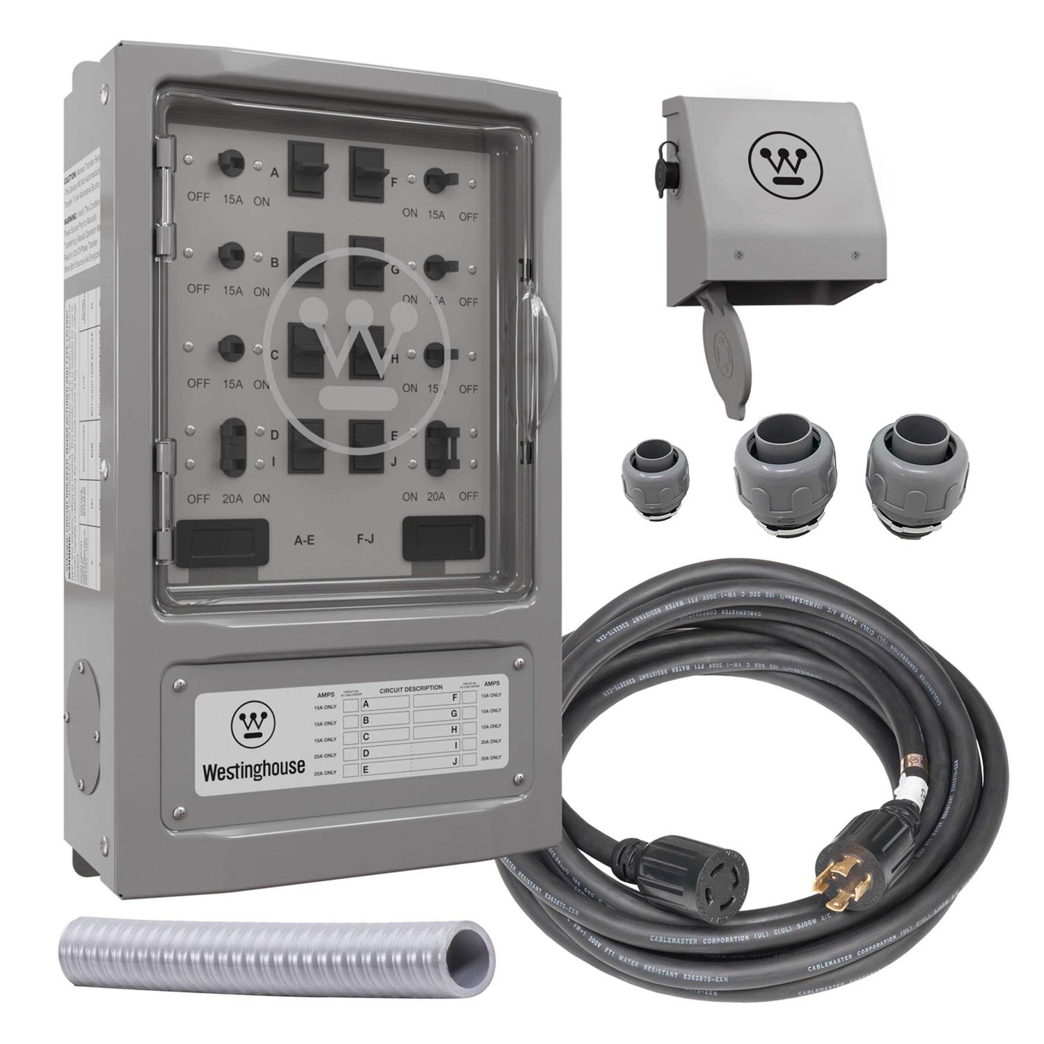 Westinghouse 30 Amp 8-Circuit Manual Transfer Switch Kit WMTS30A10C
