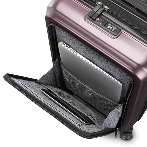 Samsonite Carry-On Pro Front Pocket Hardside Expandable 21-Inch Octiv Luggage: Durable & Impact Resistant, 360° Aero Trac Spinner Wheels, Adjustable Telescopic Handle, TSA Approved Lock - Silver