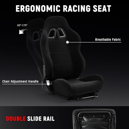 Dardoo G29 Racing Simulator Cockpit with Seat Fit for Logitech/Thrustmaster/Fanatec G25 G27 G923 T150,Steering Wheel Cockpit,Not Include Wheel, Pedal and Shifter