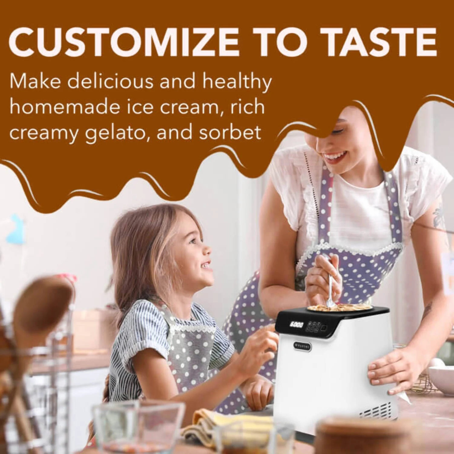 Whynter 1.28 Quart Compact Upright Automatic Ice Cream Maker with Stainless Steel Bowl White