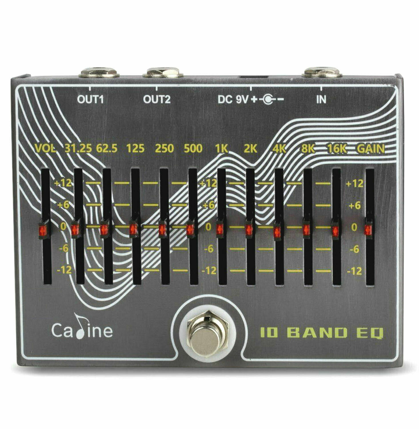 Caline CP-80 10 Band EQ with Volume and Gain Equalizer Pedal