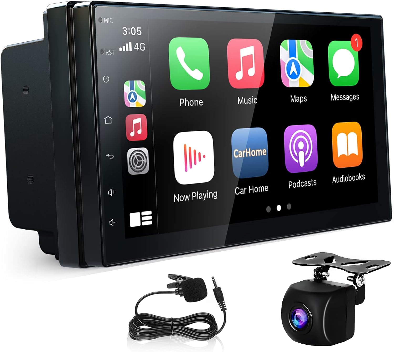 Double din Car Stereo Built in Wi-Fi for Wireless CarPlay Android Auto Mirror Link, 10.1 IPS Touchscreen Car Radio, Head Unit Support Bluetooth 5.0 AHD Backup Camera USB RDS Mic SWC AOLVO OXf8