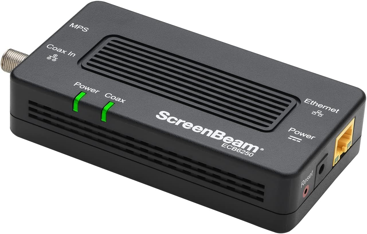 ScreenBeam Bonded MoCA 2.5 Network Adapter True 2.5 Gbps Ethernet Port for Ethernet Over Coax (2 Pack) – Fast Streaming, Gaming, Work/Learn from Home (Model: ECB7250K02)