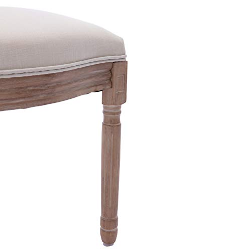 Dining Chairs Set of 2, French Dinning Chairs, Fabric Cane Upholstered Dining Room Chairs, Farmhouse Kitchen Chairs, with Beautifully Carved Solid Wood Frame for Home,Office, Restaurant (Style 2)