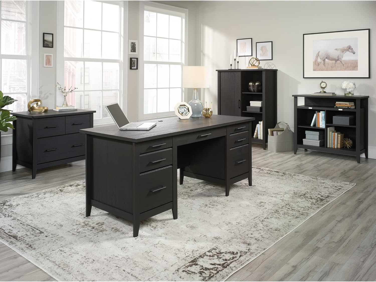 Sauder® Summit Station 33-3/4"W x 23-7/16"D Lateral File Cabinet, Raven Oak