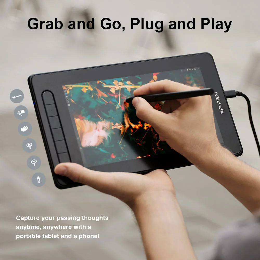 XP Pen Artist 10 2nd Graphics Tablet with Screen Latest X3 Smart Chip Drawing Tablet Pens Display with 8192 Pressure Stylus For Animator Designer Beginners of Digital Painting, Blue