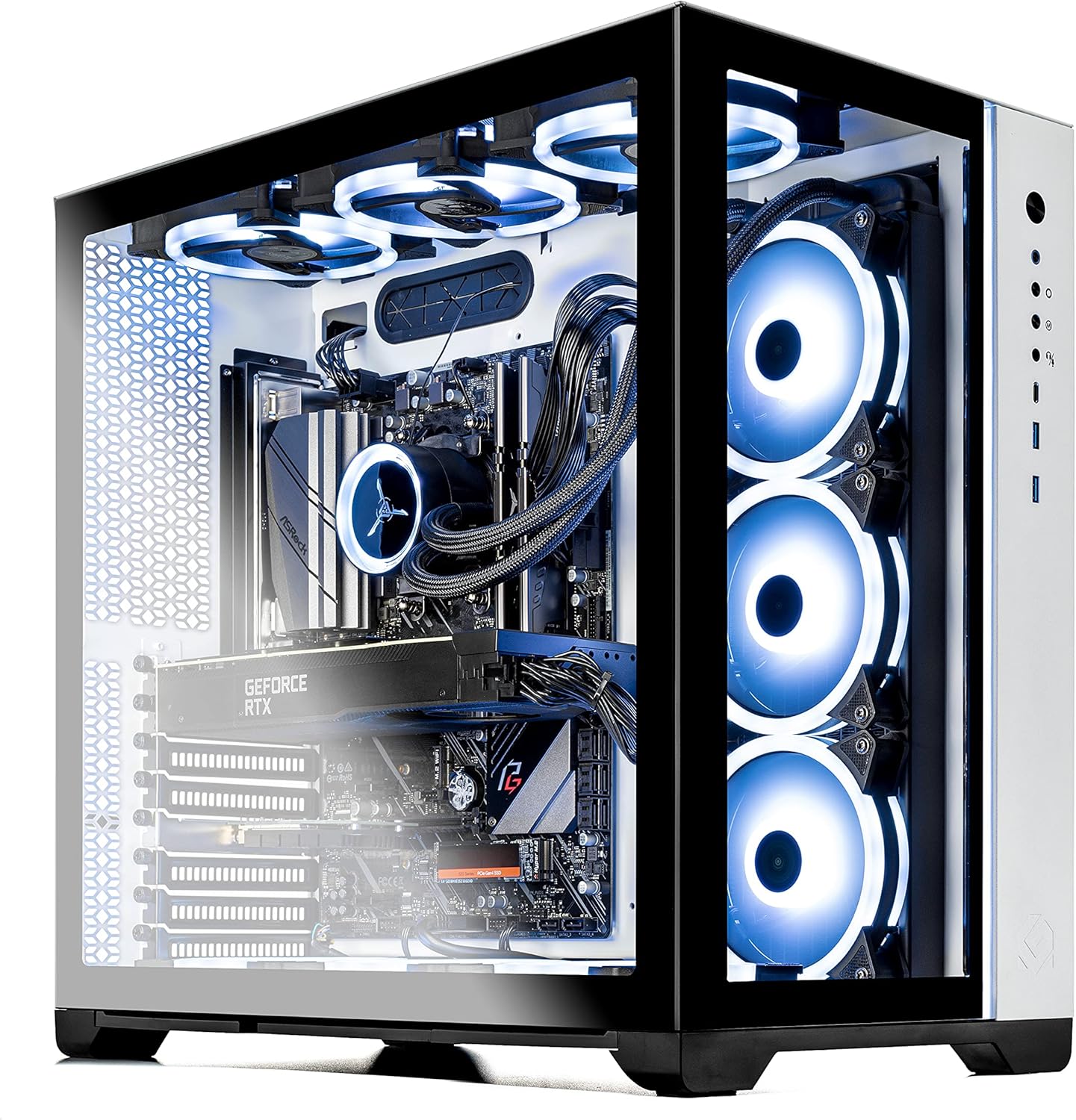 Skytech Prism II Gaming PC Desktop – AMD Ryzen 7 5800X 3.8 GHz, NVIDIA RTX 3080, 1TB NVME Gen4 SSD, 16GB DDR4 RAM 3200, 850W Gold PSU, 360mm AIO, 11AC Wi-Fi, Windows 11 Home 64-bit