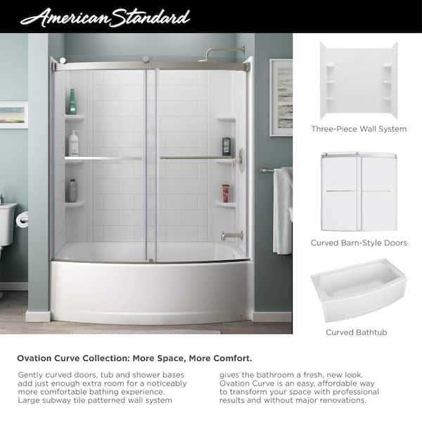 American Standard Ovation Curve 60 in. W x 72 in. H Sliding Frameless Barn Shower Door - Shop Hardware Tools Online Store