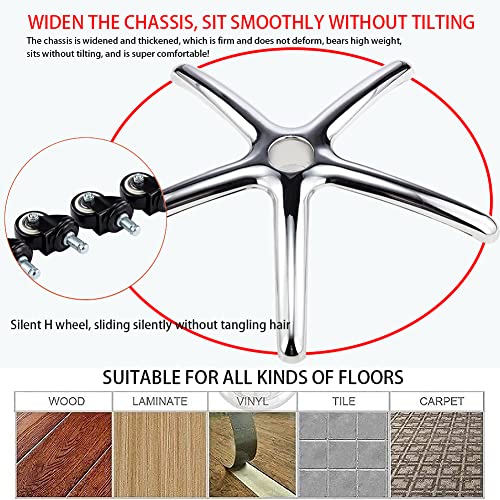 PU Leather Thick Padding Swivel Rolling Stool Height Adjustable Hydraulic Chair with 5 Wheels for Medical Spa Massage Salon Home Office Clinic Tattoo Kitchen (White)