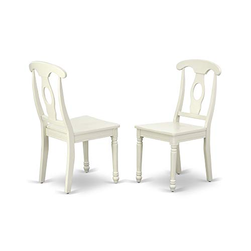 East West Furniture Vancouver 9 Piece Set Includes an Oval Dining Table with Butterfly Leaf and 8 Kitchen Chairs, 40x76 Inch, VAKE9-LWH-W