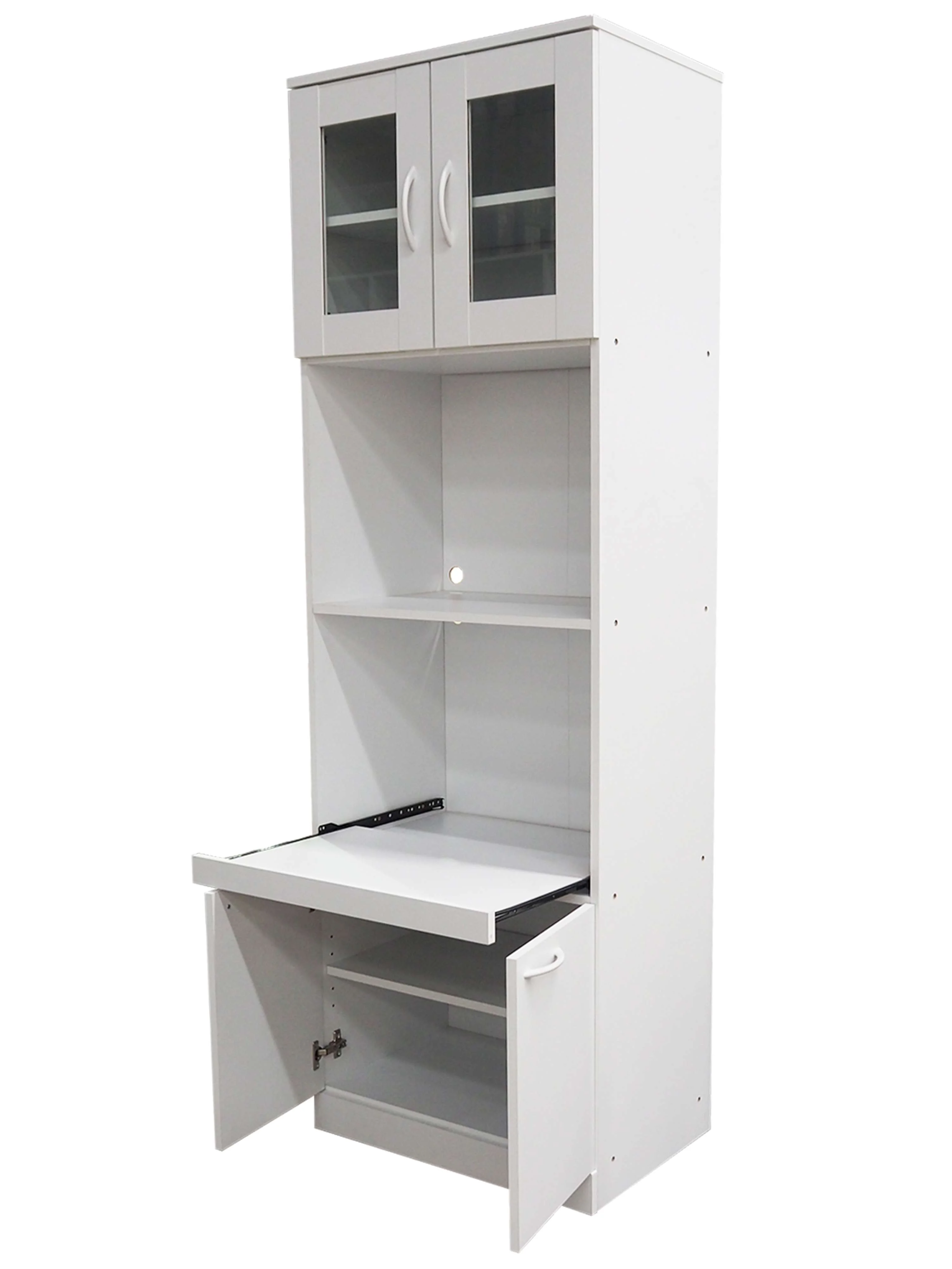 Kings Brand Furniture Tall Kitchen Pantry, Microwave Storage Cabinet, White