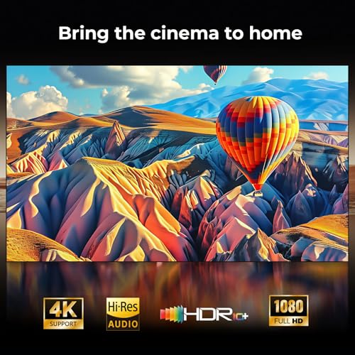 [1200 ANSI/Google Store/Voice Control] 4K Outdoor Smart Projector with WiFi6 and Bluetooth, 10,000+ Apps, Portable Proyector, Sovboi 1080P Audio Phone Movie Home [180° Stand & 300 ''Display]