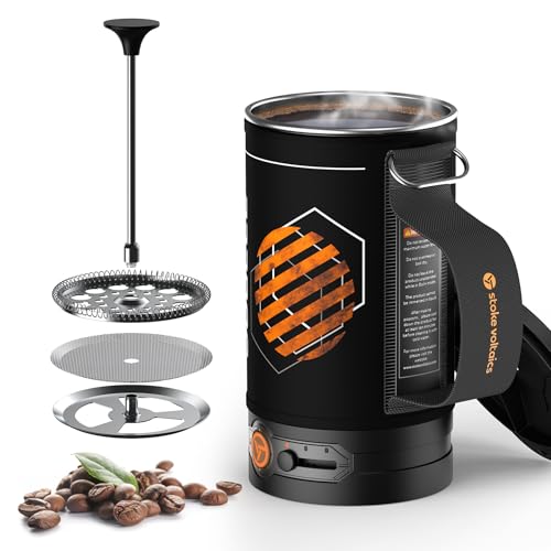 Electric Kettle Pot, Portable French Press Coffee Maker, Small Travel Water Boiler Cooker, 500 W Electric Tea Kettle for Boiling Water, Popcorn Maker, Camping RV Essentials