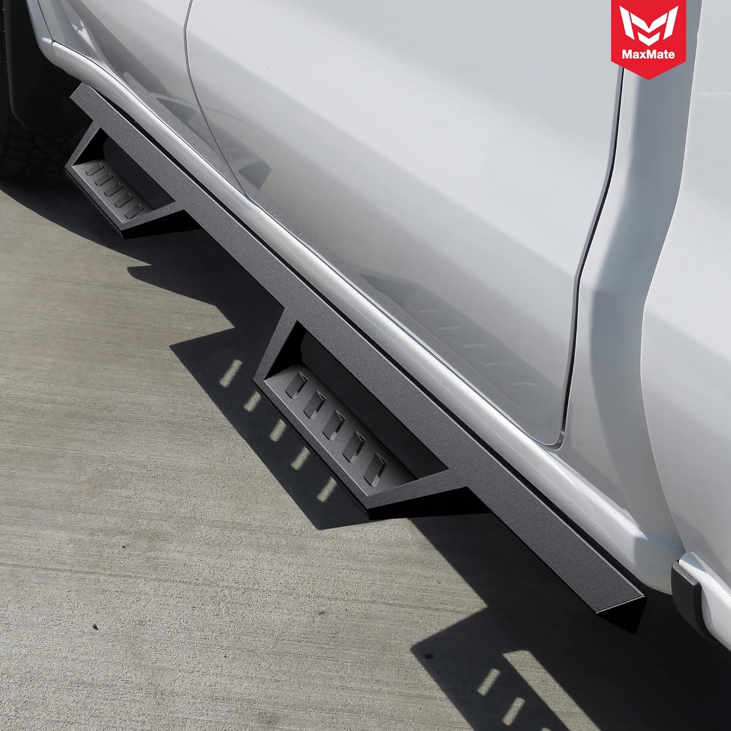 MaxMate Triangular Drop Steps Compatible with 2019-2024 Chevy Silverado GMC Sierra 1500; 2020-2024 2500 3500HD | Crew Cab | LD3C71018MX | Side Rail Nerf Bars Running Boards