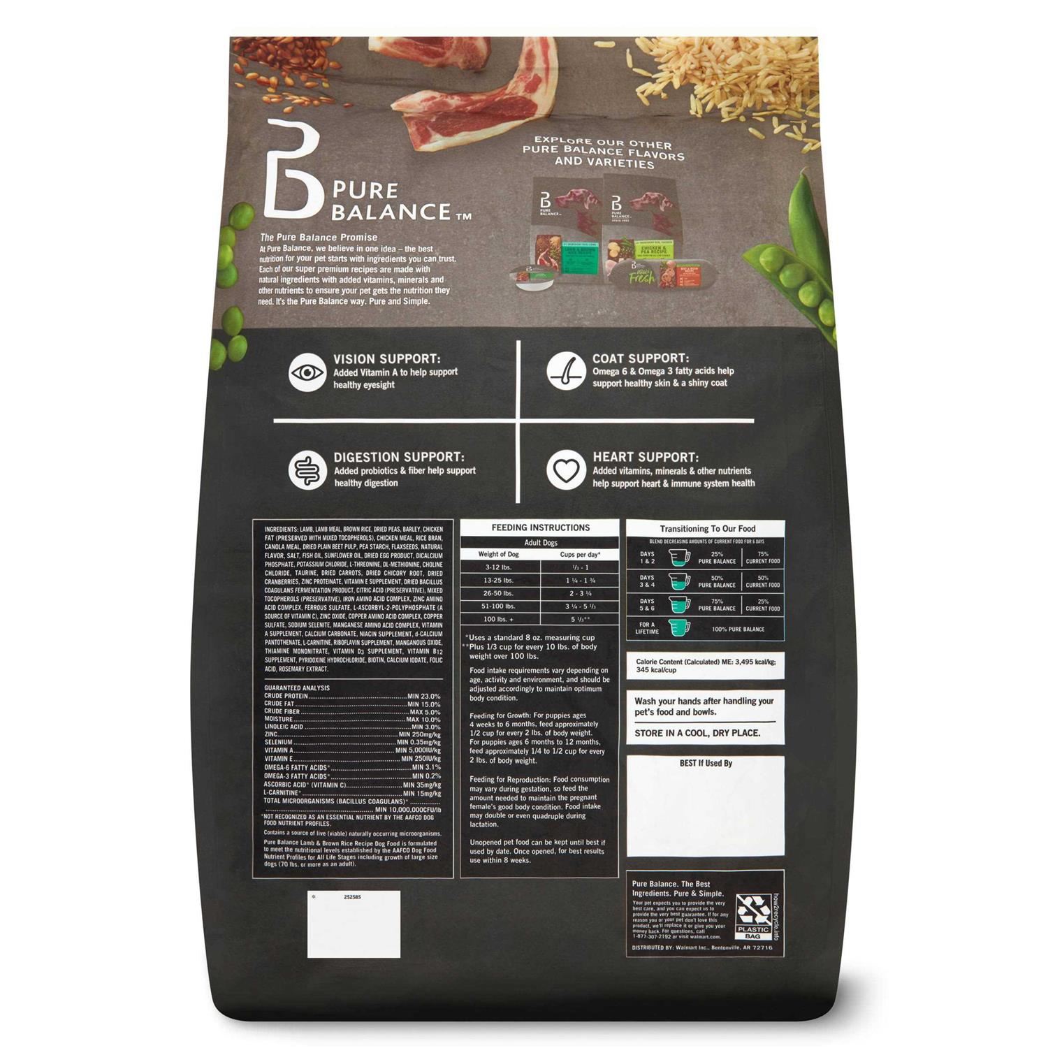 Pure Balance Lamb &amp; Brown Rice Recipe Dry Dog Food - Pet Supplies online store
