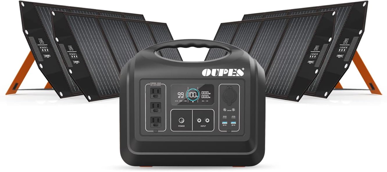 Solar Generator Explorer 1200w, OUPES Portable Power Station 992Wh(2200W Peak) LiFePO4 Power Station Battery Backup, Emergency Generator for Outdoor Camping Home RV